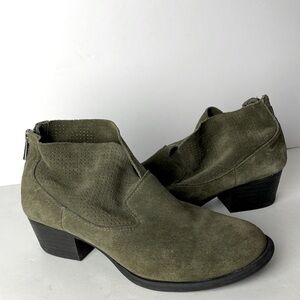 Jessica Simpson Dacia Green Suede Ankle Boots 7